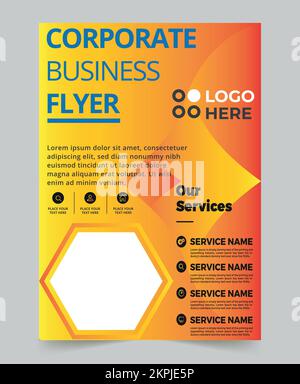 Professionelle Business Flyer Design-Vorlage für Unternehmen Stock Vektor