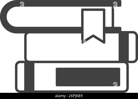 Stapel Bücher Illustration in minimalem Stil isoliert auf Hintergrund Stock Vektor