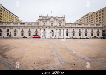 Palacio de la Moneda (La Moneda Palast) in der Innenstadt von Santiago, Chile Stockfoto