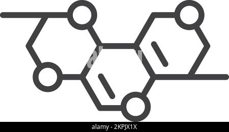 Darstellung von Molekülen und Atomen in minimalem Stil, isoliert auf dem Hintergrund Stock Vektor