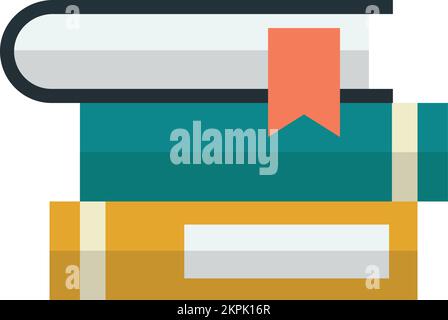 Stapel Bücher Illustration in minimalem Stil isoliert auf Hintergrund Stock Vektor