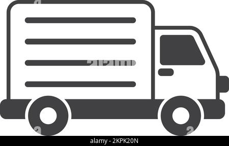 LKW-Darstellung in minimalem Stil, isoliert auf Hintergrund Stock Vektor