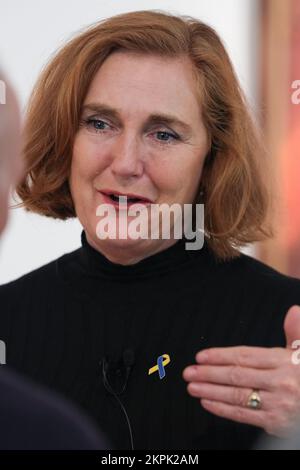 Madrid, Spanien. 28.. November 2022. Francesca Thyssen-Bornemisza besucht die Präsentation der Ausstellung „im Auge des Hurrikans“ im Museo Nacional Thyssen-Bornemisza in Madrid. Kredit: SOPA Images Limited/Alamy Live News Stockfoto