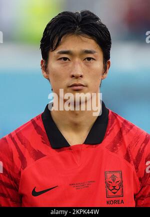 Südkoreas Cho GUE-sung während des Spiels der FIFA-Weltmeisterschaft Gruppe H im Education City Stadium in Al-Rayyan, Katar. Foto: Montag, 28. November 2022. Stockfoto