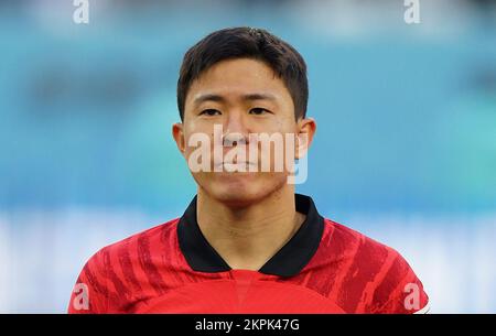 Südkoreas Kwon Chang-hoon während des Spiels der Gruppe H der FIFA-Weltmeisterschaft im Education City Stadium in Al-Rayyan, Katar. Foto: Montag, 28. November 2022. Stockfoto