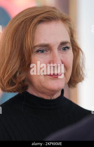 Francesca Thyssen-Bornemisza besucht die Präsentation der Ausstellung „im Auge des Hurrikans“ im Museo Nacional Thyssen-Bornemisza in Madrid. (Foto: Atilano Garcia / SOPA Images / Sipa USA) Stockfoto