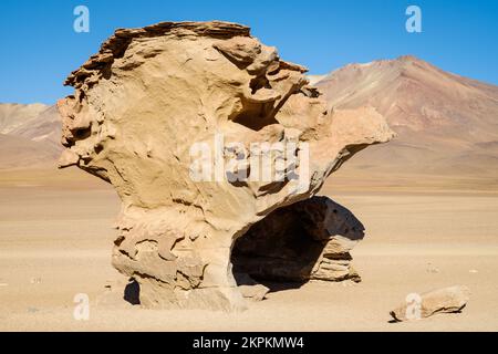 Árbol de Piedra oder Rock Tree in Altiplano oder High Plains, Provinz Sud Lipez, Potosi-Departement, Bolivien Stockfoto