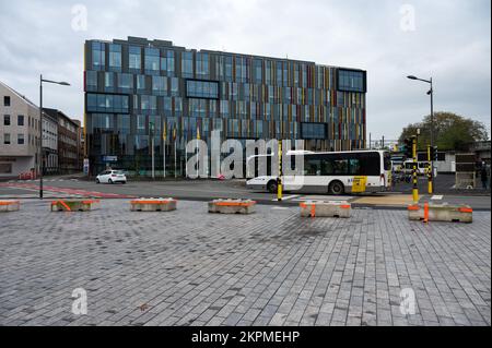 Aalst, Flämisch-Brabant, Belgien - 11 02 2022 - Platz des Verwaltungszentrums der Stadt Stockfoto