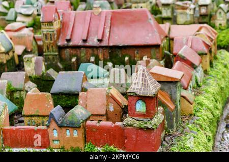 Region Königsberg, Swetlogorsk, 6. Februar 2022. Reduzierte Exemplare - Häuser, Schlösser. Modell von Königsberg im Jahre 1520, der deutschen Provinz Ostpreußen, Stockfoto