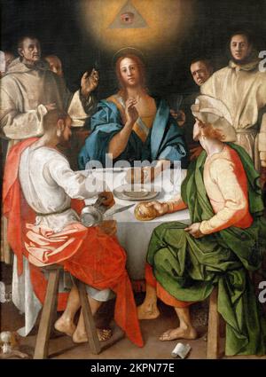 Abendessen im Emmaus von Pontormo (Jacopo Carucci: 1494-1557), Öl auf Leinwand, 1525 Stockfoto