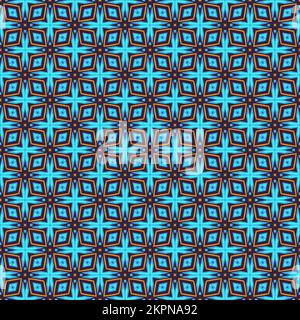 Mehrfarbiger, nahtloser, abstrakter Mustereindruck. Hintergrund und Hintergrund. Mehrfarbig. Farbenfrohes Ornament-Dessin. Farbige Mosaikornamente. Vektorgrafik il Stock Vektor