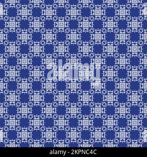 Mehrfarbiger, nahtloser, abstrakter Mustereindruck. Hintergrund und Hintergrund. Mehrfarbig. Farbenfrohes Ornament-Dessin. Farbige Mosaikornamente. Vektorgrafik il Stock Vektor