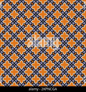 Mehrfarbiger, nahtloser, abstrakter Mustereindruck. Hintergrund und Hintergrund. Mehrfarbig. Farbenfrohes Ornament-Dessin. Farbige Mosaikornamente. Vektorgrafik il Stock Vektor