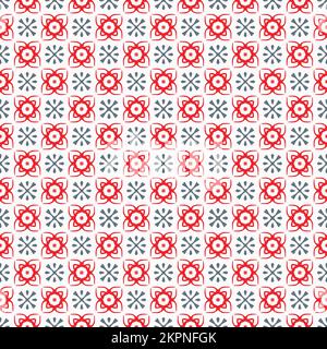 Mehrfarbiger, nahtloser, abstrakter Mustereindruck. Hintergrund und Hintergrund. Mehrfarbig. Farbenfrohes Ornament-Dessin. Farbige Mosaikornamente. Vektorgrafik il Stock Vektor
