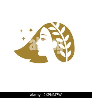 Eine Vektordarstellung eines eleganten Kosmetiklogos für Mode- und Friseurgeschäfte Stock Vektor