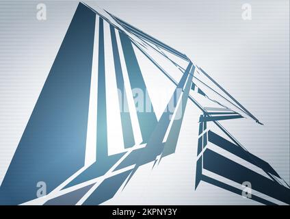 Abstrakte Technologie-Tapete mit blauer futuristischer Struktur auf silbergrauem Hintergrund. Techno-Rastergrafiken Stockfoto