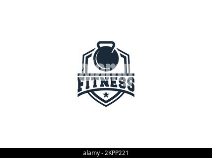 Ein Fitnesssymbol auf weißem Hintergrund für Firmenlogo und -Name Stock Vektor