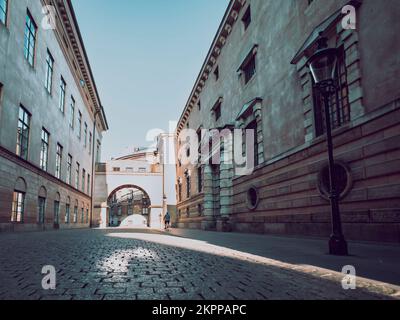 Alte Straßen der Stadt Kopenhagen Stockfoto