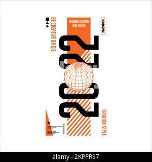 Ein modisches Design von Be Creative oder die-2022-Mode auf schwarzem Hintergrund Stock Vektor