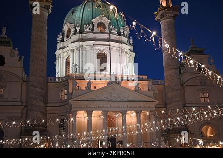 Kirche St. Karlskirche Weihnachtszeit Stockfoto