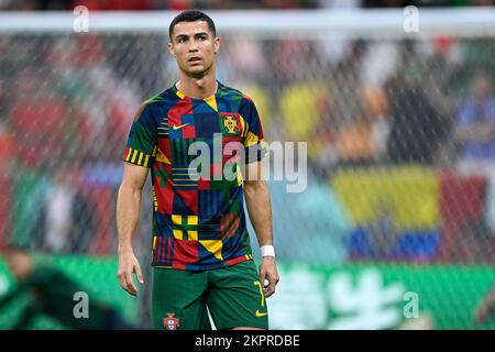 LUSAIL CITY, KATAR - NOVEMBER 29: Cristiano Ronaldo von Portugal vor dem Spiel der Gruppe H - FIFA Weltmeisterschaft Katar 2022 zwischen Portugal und Uruguay im Lusail Stadium am 29. November 2022 in Lusail City, Katar (Foto: Pablo Morano/BSR Agency) Stockfoto