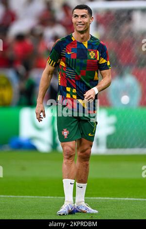 LUSAIL CITY, KATAR - NOVEMBER 29: Cristiano Ronaldo von Portugal vor dem Spiel der Gruppe H - FIFA Weltmeisterschaft Katar 2022 zwischen Portugal und Uruguay im Lusail Stadium am 29. November 2022 in Lusail City, Katar (Foto: Pablo Morano/BSR Agency) Stockfoto