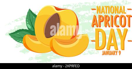 National Apricot Day Poster Design Illustration Stock Vektor
