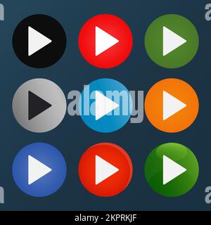 Eine Kollektion farbenfroher Spielknöpfe Stock Vektor