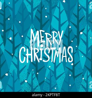 „Merry Christmas Forest“-Grußkarte Stock Vektor