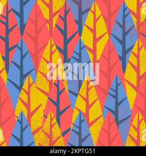 Retro Forest Leaf – Nahtloses Muster Stock Vektor