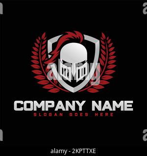 Spartan Knight Helm Logo-Vektor Stock Vektor
