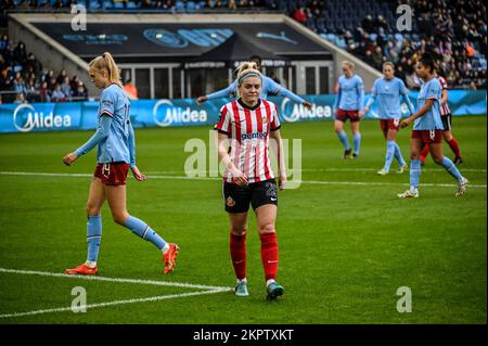 Sunderland AFC Tyler Dodds für Damen im Continental League Cup gegen Manchester City Women. Stockfoto