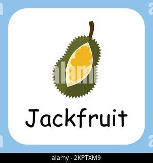 Jackfruit Clip Art, Illustration für Kinder, Cartoon Fruit Illustration Stock Vektor