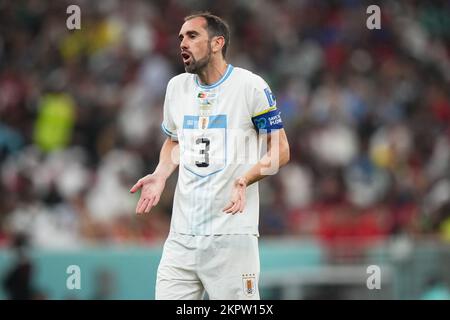 Diego Godin aus Uruguay während der FIFA-Weltmeisterschaft, Katar. , . In Lusail, Katar. (Foto: Bagu Blanco/PRESSIN) Kredit: PRESSINPHOTO SPORTS AGENCY/Alamy Live News Stockfoto