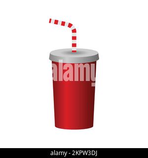 Cola Icon, Fast Food Konzept, flache Ausführung. - Vektor. Vektordarstellung Stock Vektor