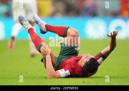 Lusail, Katar. 28.. November 2022. Cristiano Ronaldo von Portugal während des FIFA-Weltmeisterschaftsspiels 2022 in Katar, Gruppe H, zwischen Portugal und Uruguay, spielte am 28. November 2022 im Lusail Stadium in Lusail, Katar. (Foto: Bagu Blanco/PRESSIN) Kredit: PRESSINPHOTO SPORTS AGENCY/Alamy Live News Stockfoto