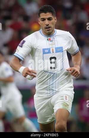 Lusail, Katar. 28.. November 2022. Luis Suarez aus Uruguay wurde bei einem Fußballspiel zwischen Portugal und Uruguay in der Gruppe H der FIFA-Weltmeisterschaft 2022 im Lusail Stadium am Montag, den 28. November 2022, in Lusail, Bundesstaat Katar, in Aktion gezeigt. BELGA PHOTO VIRGINIE LEFOUR Kredit: Belga News Agency/Alamy Live News Stockfoto