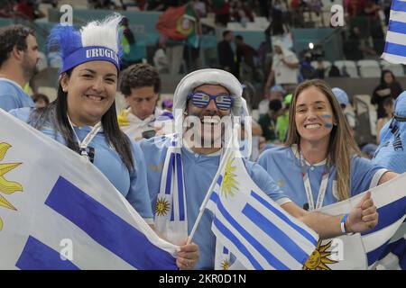 Doha, Katar. 28.. November 2022: Katar, Doha, Fußball-Weltmeisterschaft 2022 : Portugal 2 - 0 Uruguay in Gruppenphase H. Ronaldo & Bruno Fernandes für jedes Tor. Portugiesen haben sich für die zweite Runde qualifiziert, da das Team an der Spitze des Tisches sitzt und sich für die zweite Runde qualifiziert hat. Seshadri SUKUMAR Credit: Seshadri SUKUMAR/Alamy Live News Stockfoto