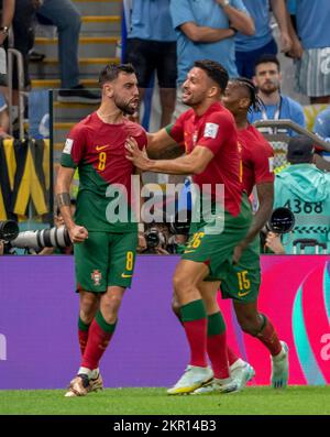 Lusail, Katar. 28.. November 2022. Portugal gegen Uruguay, Spiel der Gruppe H, gültig für die erste Gruppenphase der FIFA-Weltmeisterschaft 2022, im Lusail Stadion. Guthaben: Juan Antonio Sánchez/FotoArena/Alamy Live News Stockfoto