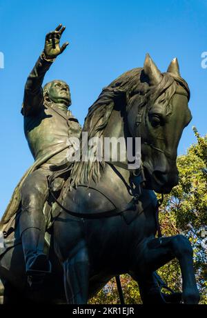 General George Washington on Horseback Statue befindet sich im Union Square Park, NYC 2022 Stockfoto