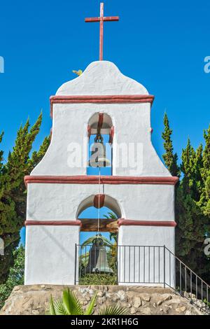 Kalifornien, San Diego County, Pala, Mission San Antonio de Pala, Glockenturm Stockfoto