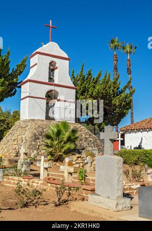 Kalifornien, San Diego County, Pala, Mission San Antonio de Pala, Glockenturm Stockfoto