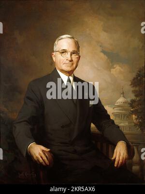Offizielles Porträt von Präsident Truman von Greta Kempton, 1945 gemalt Stockfoto