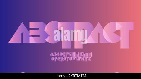 Abstrakte Buchstaben in Schriftart. Moderne Logo-Typographie. Minimales geometrisches typographisches Design. Grundkörper geometrische Formen Buchstabensatz für Logo Stock Vektor
