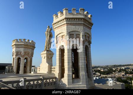 Das Dach der Notre Dame von Jerusalem, Israel. Stockfoto
