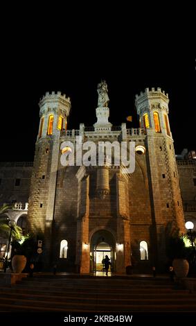 Die Notre Dame von Jerusalem bei Nacht. Jerusalem, Israel. Stockfoto