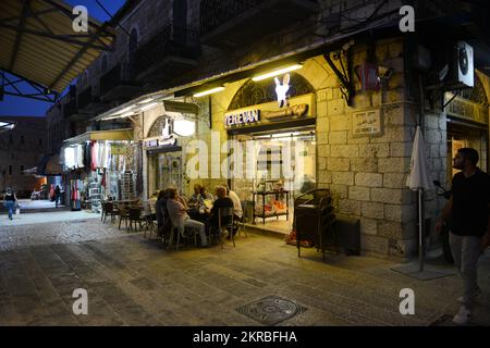 Eriwan Restaurant im christlichen Viertel in der Altstadt von Jerusaelm, Israel. Stockfoto