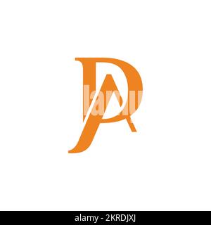 Der Buchstabe pa kurvt den geometrisch verbundenen Logo-Vektor Stock Vektor