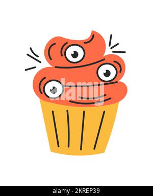 Halloween-Kuchen mit Augen Stock Vektor
