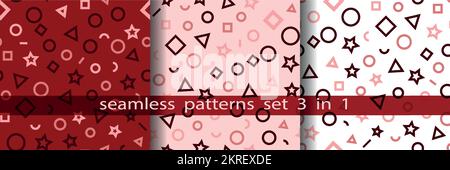 Abstrakte geometrische Muster. Nahtlose Muster, abstrakte geometrische Formen Stock Vektor